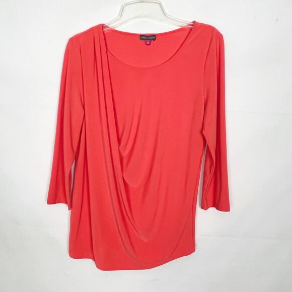 Vince Camuto Top Womens Large Career Office Business Casual Tomato Girl Colorful - Picture 1 of 9